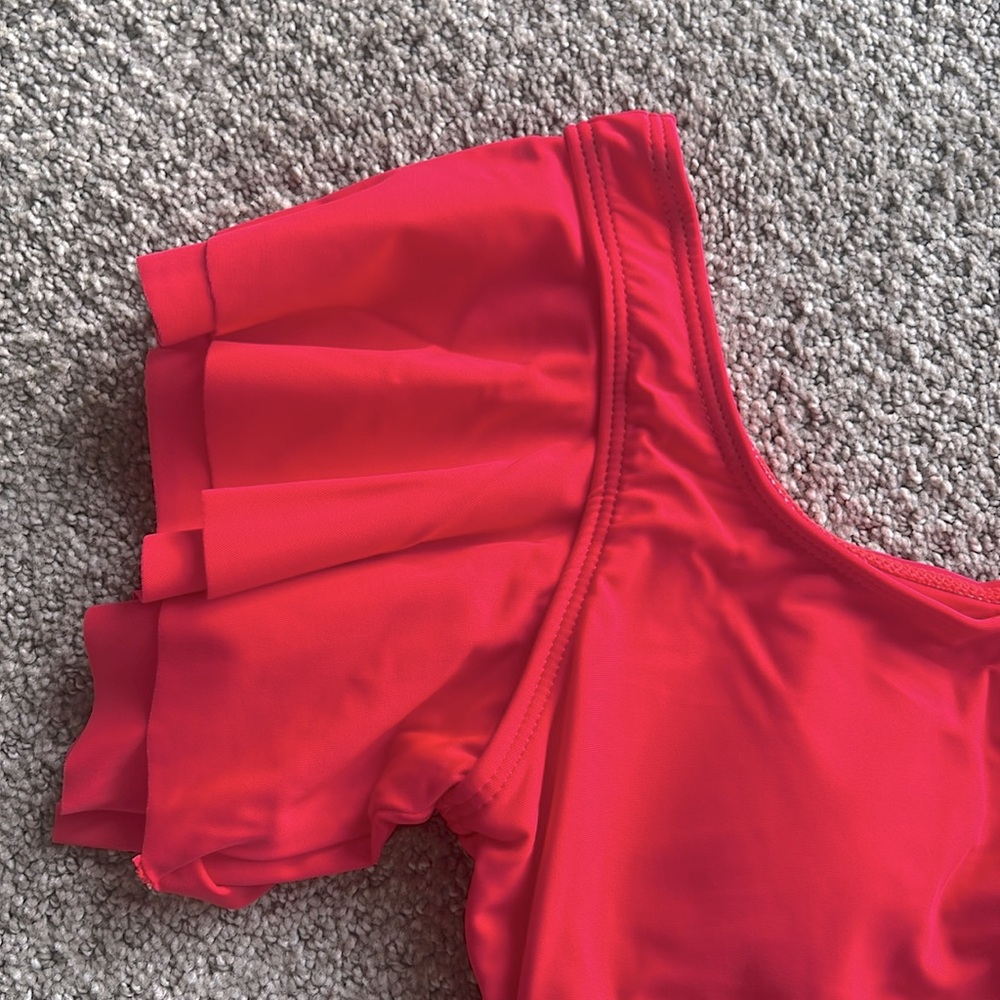 NWOT Red Ruffled Bikini. Size 12 - Picture 2 of 4